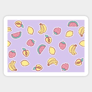 Pastel Mini Fruit on Purple Sticker